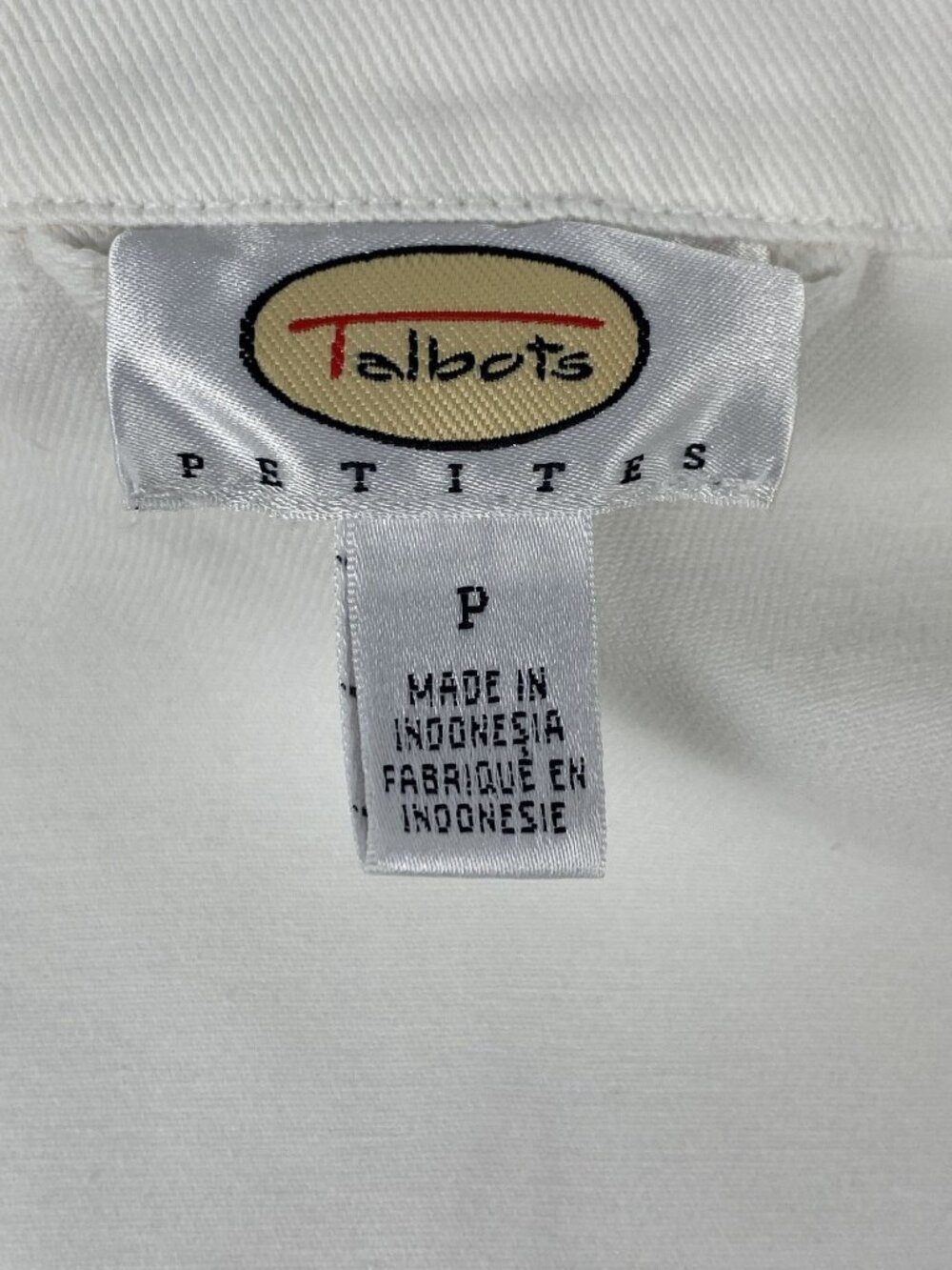 Talbots White Denim Sleeveless Vest Button Front Pockets Womens Petite - Picture 12 of 14